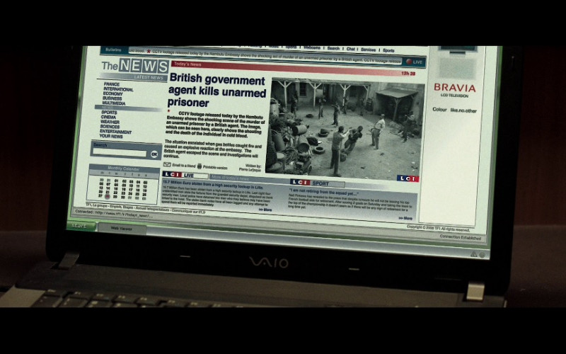 Sony Vaio Notebook & Bravia LCD Television Web Banner in Casino Royale (2006)