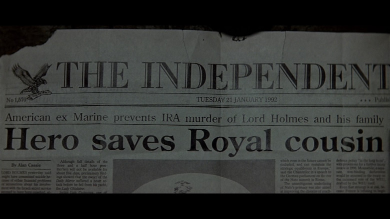 The Independent Newspaper in Patriot Games (1992)