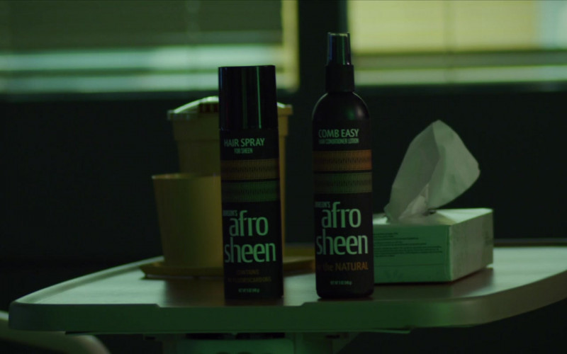 Afro Sheen Hair Spray and Comb Easy with Conditioner Lotion in The Good Fight S05E01 Previously On… (2021)