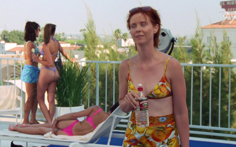 Arrowhead Mountain Spring Water Bottle Held by Cynthia Nixon as Miranda Hobbes in Sex and the City S03E14 TV Show
