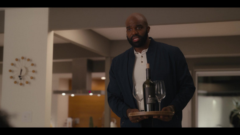Battle Family Vineyards Wine Bottle Held by Carl Clemons-Hopkins as Marcus in Hacks S01E08 1.69 Million (2021)