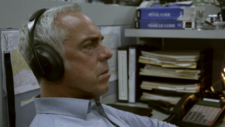 Bose Headphones of Titus Welliver as Harry Bosch in Bosch S07E01 Brazen (2021)