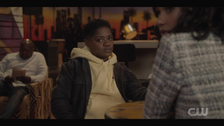Champion Yellow Hoodie of Calesha ‘Bre-Z’ Murray as Tamia ‘Coop’ Cooper in All American S03E14 TV Show 2021 (1)