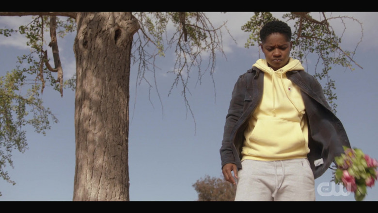 Champion Yellow Hoodie of Calesha ‘Bre-Z’ Murray as Tamia ‘Coop’ Cooper in All American S03E14 TV Show 2021 (2)