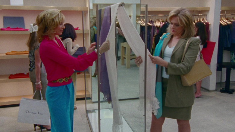 Christian Dior Shopping Bag Held by Actress in Sex and the City S03E16 Frenemies (2000)