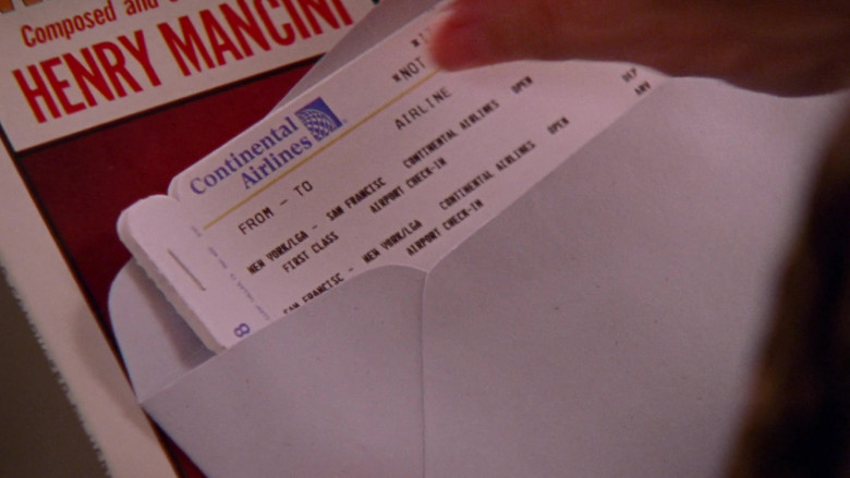 Continental Airlines Ticket in Sex and the City S04E18 I Heart NY (2002)