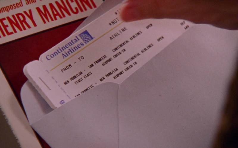 Continental Airlines Ticket in Sex and the City S04E18 I Heart NY (2002)