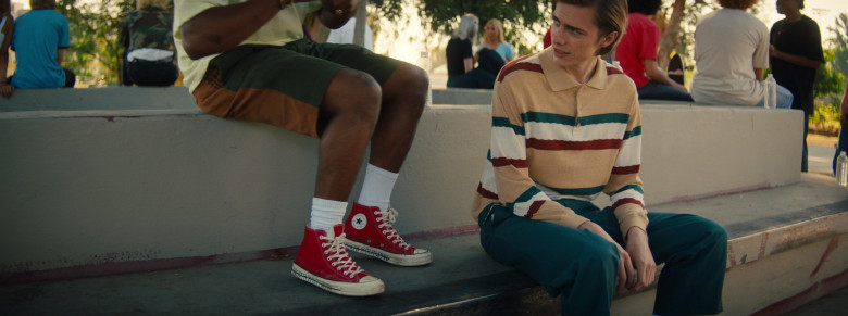 Converse Chuck Taylor All Star Red High Sneakers of Aramis Hudson as Adolf in North Hollywood (2021)