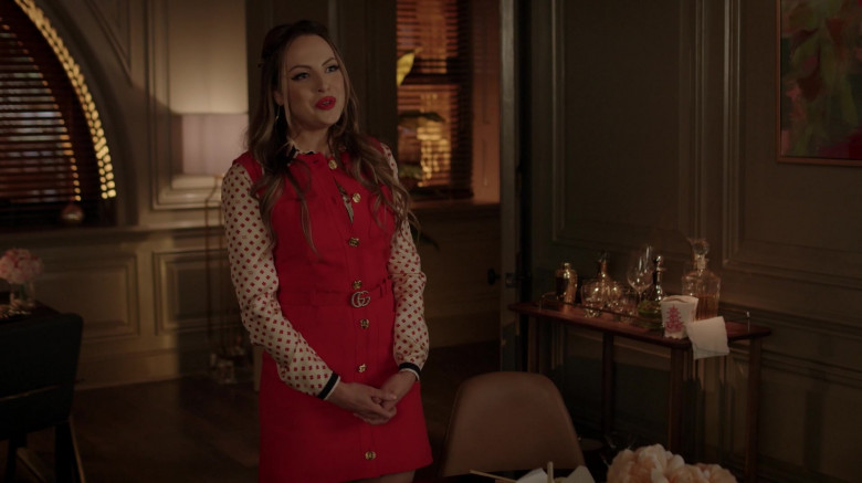Elizabeth Gillies as Fallon Carrington Wears Gucci Red Dress in Dynasty S04E08 TV Show (3)