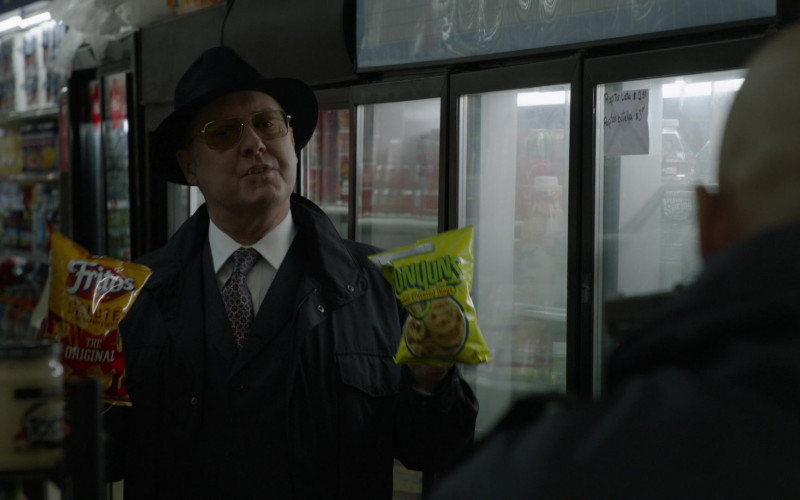 Fritos Chips and Funyuns Snacks Held by James Spader as Raymond ‘Red’ Reddington in The Blacklist S08E20 Godwin Page 2021