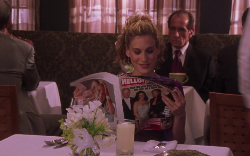 Hello! Magazine Held by Carrie Bradshaw (Sarah Jessica Parker) in Sex and the City S05E05 Plus One is the Loneliest Number (2002)
