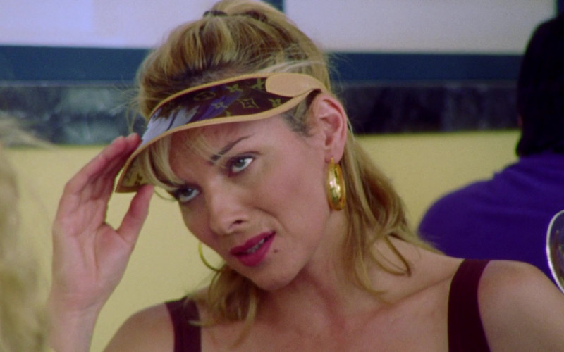 Louis Vuitton Monogram Visor Worn by Kim Cattrall as Samantha Jones in Sex and the City S03E14 "Sex and Another City" (2000)