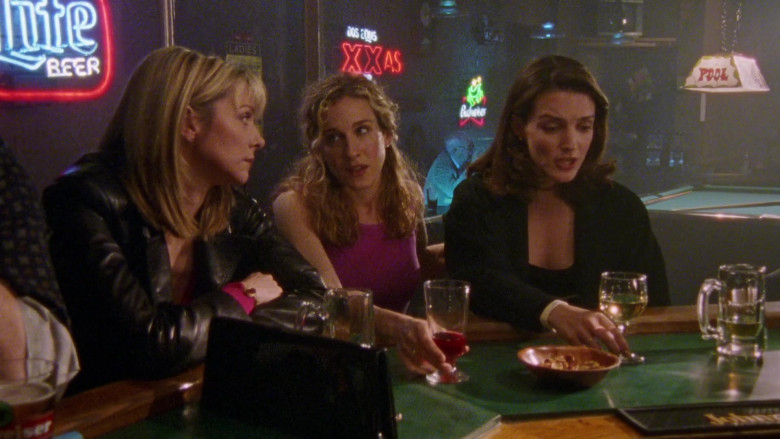 Miller Lite Beer, Dos Equis and Budweiser Neon Signs in Sex and the City S01E10 1998 TV Show (1)