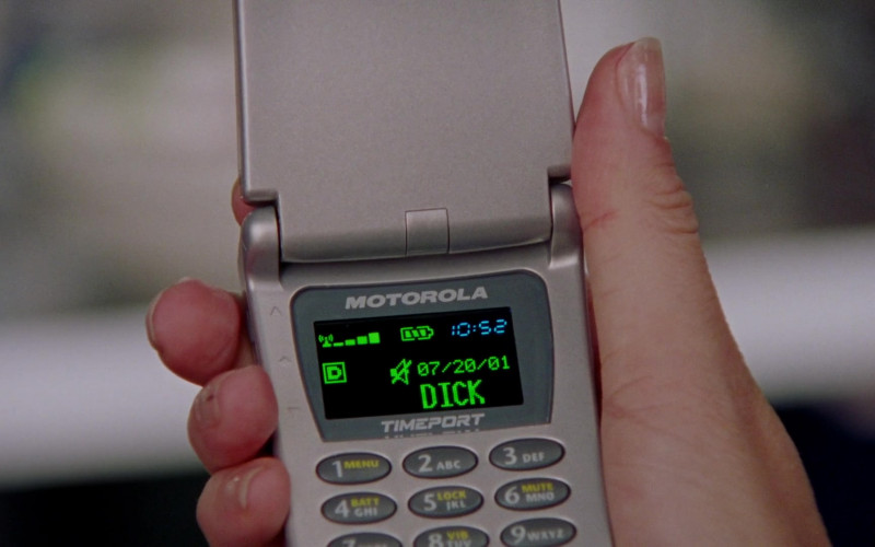 Motorola Timeport Flip Mobile Phone Used by Kim Cattrall as Samantha Jones in Sex and the City S04E13 The Good Fight (2001)