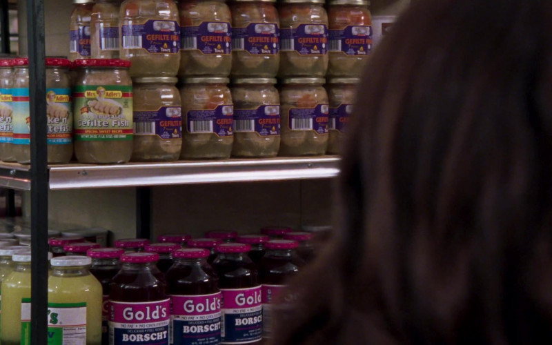 Mrs. Adler’s Gefilte Fish, Gold’s Classic Borscht Soup in Sex and the City S06E01 To Market, to Market (2003)