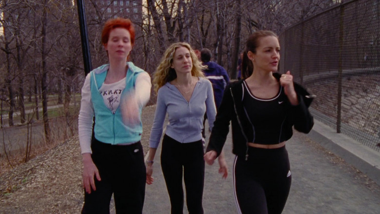 Nike Sports Top and Adidas Leggings of Kristin Davis as Charlotte York in Sex and the City S02E04 They Shoot Single People, Don't They (1999)