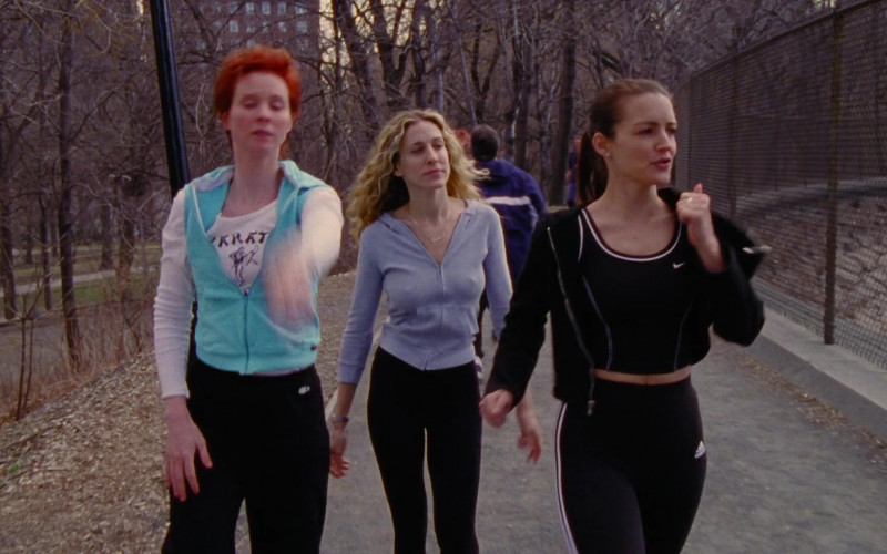 Nike Sports Top and Adidas Leggings of Kristin Davis as Charlotte York in Sex and the City S02E04 They Shoot Single People, Don’t They (1999)