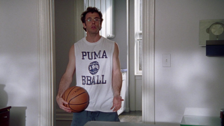 Puma White T-Shirt of David Eigenberg as Steve Brady in Sex and the City S03E05 No Ifs, Ands, or Butts 2000 TV Show (1)