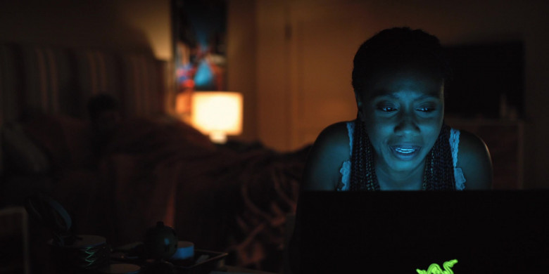 Razer Blade Gaming Laptop of Imani Hakim as Dana in Mythic Quest Raven's Banquet S02E08 Juice Box (2021)