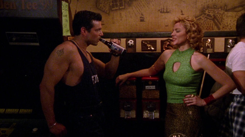 Samuel Adams Lager Bottle Held by Actor in Sex and the City S03E01 Where There's Smoke… (2000)