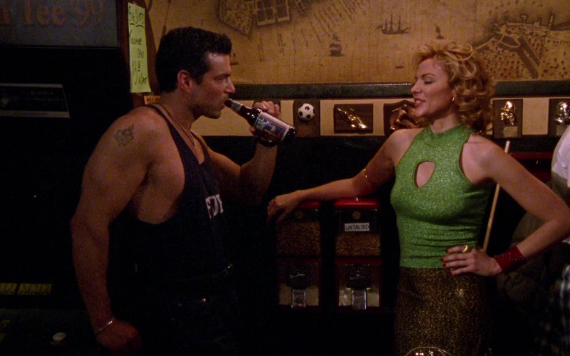 Samuel Adams Lager Bottle Held by Actor in Sex and the City S03E01 Where There’s Smoke… (2000)