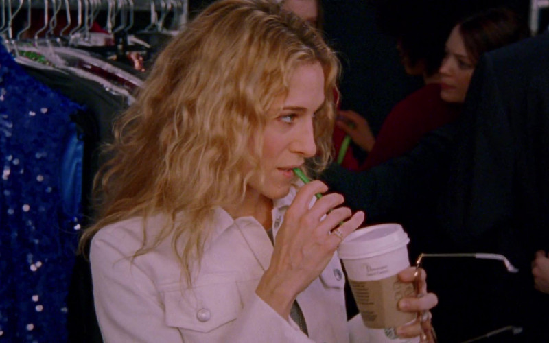 Starbucks Coffee Drink Enjoyed by Sarah Jessica Parker as Carrie Bradshaw in Sex and the City S04E02 The Real Me (2001)