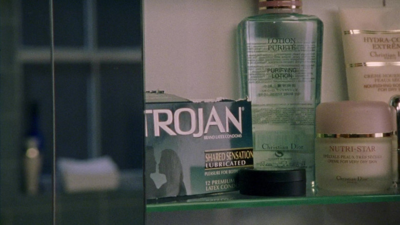 Trojan Brand Latex Condoms and Christian Dior Personal Care Products in Sex and the City S04E01 The Agony and the ‘Ex'-tacy