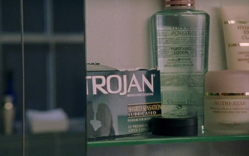 Trojan Brand Latex Condoms and Christian Dior Personal Care Products in Sex and the City S04E01 The Agony and the ‘Ex’-tacy