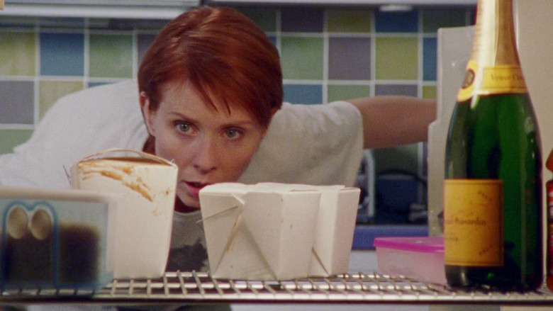 Veuve Clicquot Champagne of Cynthia Nixon as Miranda Hobbes in Sex and the City S03E18 Cock a Doodle Do! (2000)