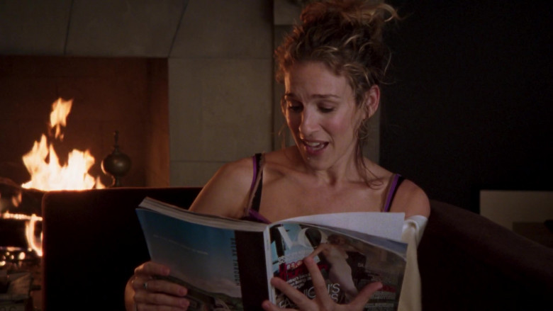 Vogue Magazine Held by Sarah Jessica Parker as Carrie Bradshaw in Sex and the City S06E14 The Ick Factor (2004)