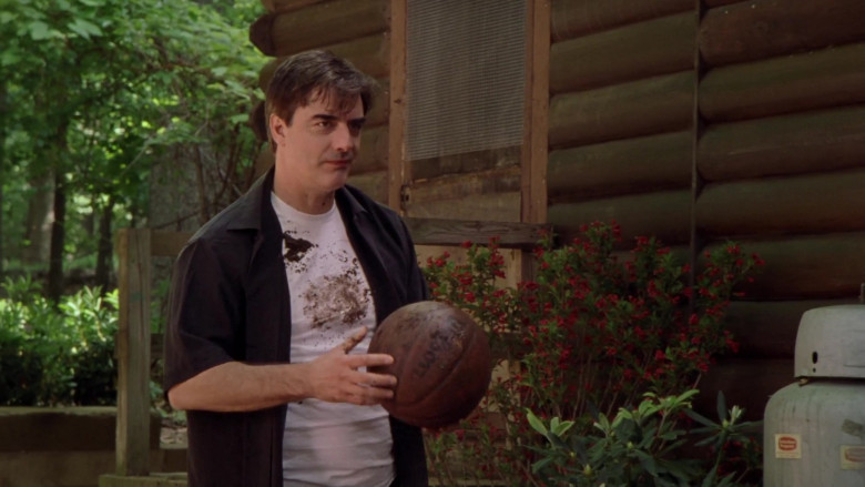 Wilson Basketball Held by Chris Noth as Mr. Big in Sex and the City S04E10 Belles of the Balls (2001)