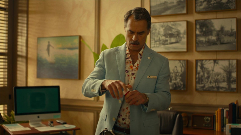 Apple iMac Computer of Murray Bartlett as Armond, the manager of the resort in The White Lotus E03 Mysterious Monkeys (2021)