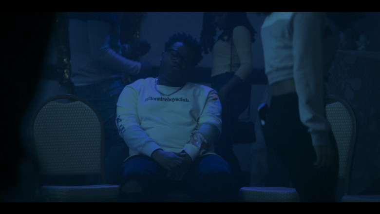 Billionaire Boys Club Men’s White Sweatshirt in The Chi S04E08 Love Jones (2)
