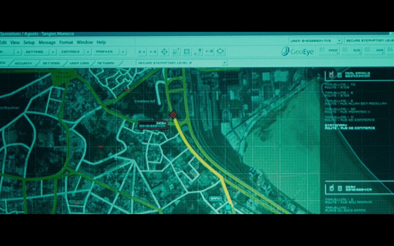 GeoEye American commercial satellite imagery company in The Bourne Ultimatum (2007)