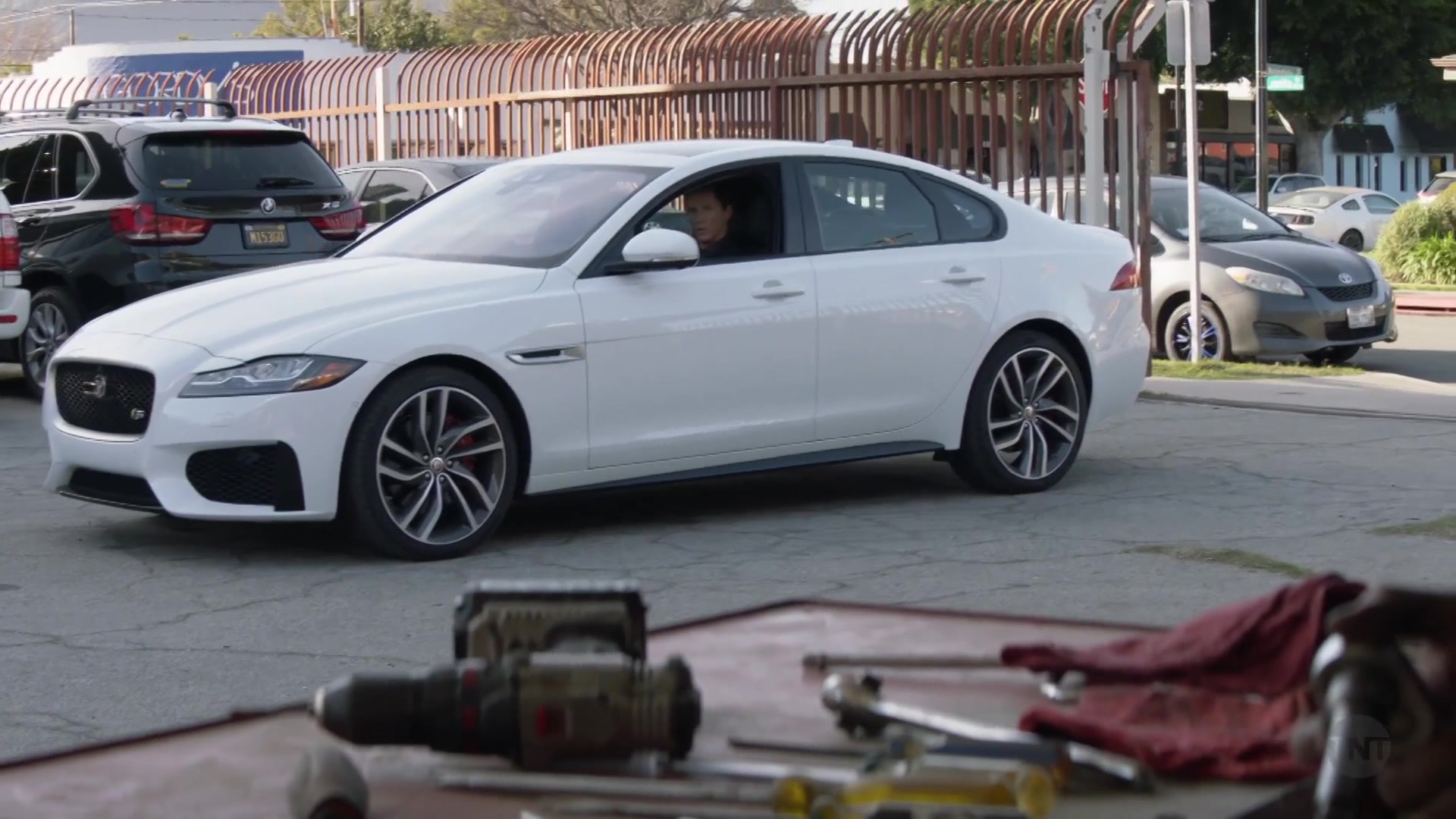 Jaguar XF (X260) White Car Of Shawn Hatosy As Andrew 'Pope' Cody In Animal  Kingdom S05E02 