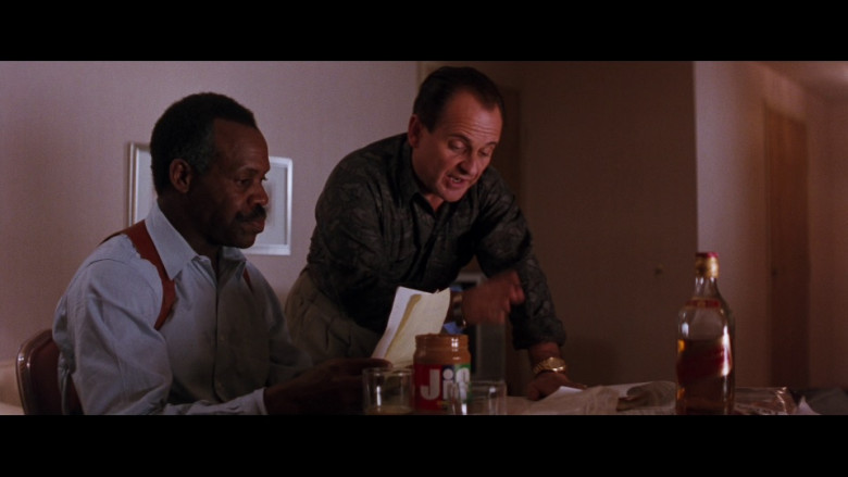 Jif Peanut Butter and Johnnie Walker Red Label Blended Scotch Whisky Enjoyed by Danny Glover as Detective Roger Murtaugh & Joe Pesci as Leo Getz in Lethal Weapon 2 (1989)