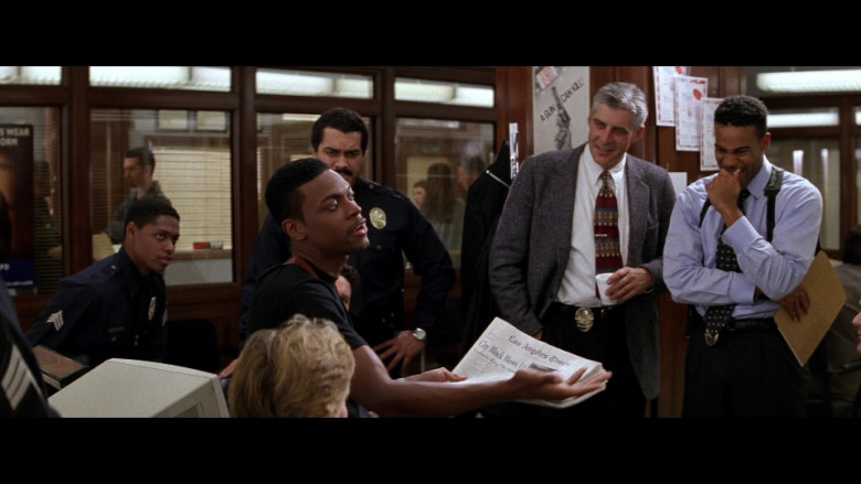 Los Angeles Times Newspaper of Chris Tucker as Detective James Carter in Rush Hour (1998)