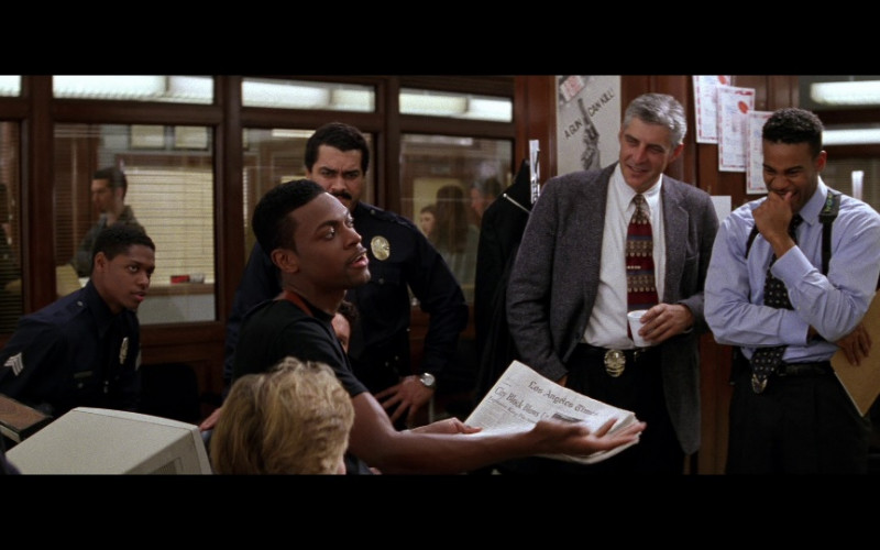 Los Angeles Times Newspaper of Chris Tucker as Detective James Carter in Rush Hour (1998)