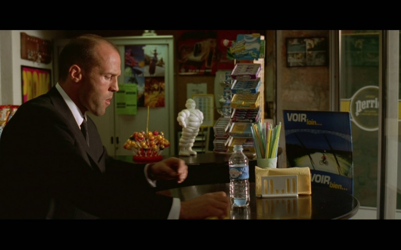 M&Ms, Skittles, Bounty, Chupa Chups, Michelin, Airwaves & Perrier in The Transporter (2002)