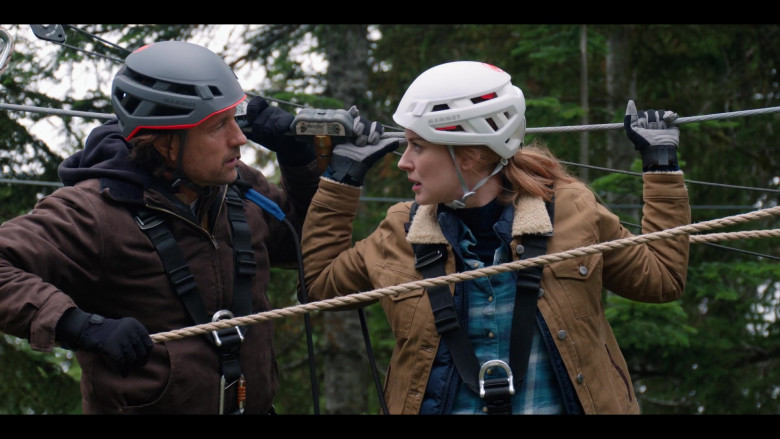 Mammut Helmets of Martin Henderson as Jack Sheridan and Alexandra Breckenridge as Melinda ‘Mel' Monroe in Virgin River S03E06 TV Series (2)