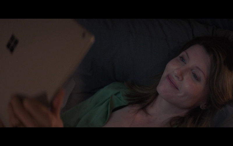 Microsoft Surface Laptop Held by Sharon Horgan as Shona in This Way Up S02E02