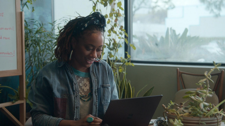 Microsoft Surface Notebook of Zuri Adele as Malika Williams in Good Trouble S03E13 Making a Metamour (1)