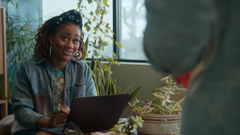 Microsoft Surface Notebook of Zuri Adele as Malika Williams in Good Trouble S03E13 Making a Metamour (2)