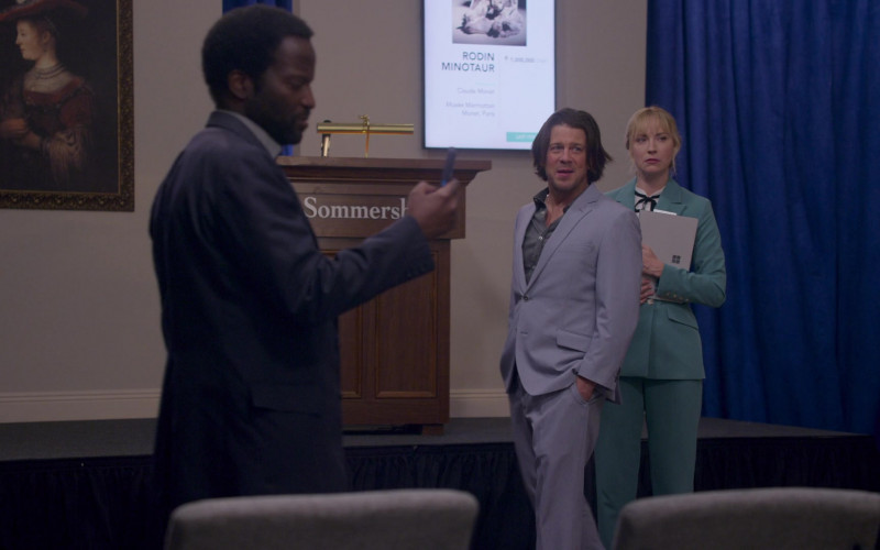 Microsoft Surface Tablet Held by Beth Riesgraf as Parker in Leverage Redemption S01E01 The Too Many Rembrandts Job (2021)