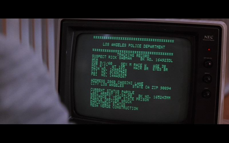 Nec Monitor in Lethal Weapon 3 (1992)