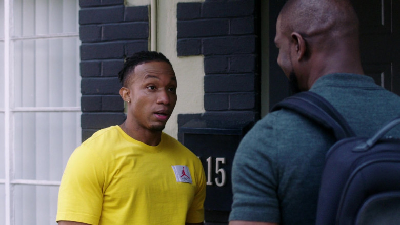 Nike Jordan Men’s Yellow T-Shirt in David Makes Man S02E05 My Own Best Friend (2021)