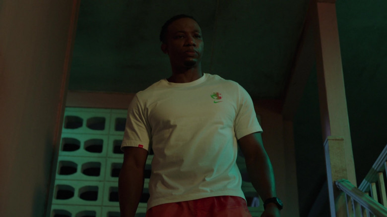 Nike Men's White T-Shirt Worn by Actor in David Makes Man S02E04 Savage. Classy. Bougie. Ratchet (2)