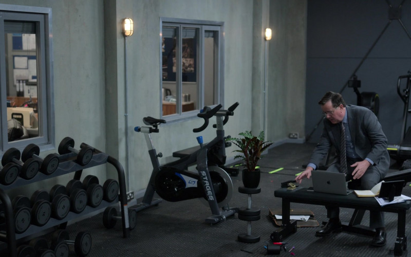 Stages Cycling Indoor Bike and Apple MacBook Laptop in Ted Lasso S02E02 Lavender (2021)