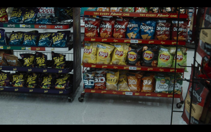 Barcel Artisan Style Diablo Chips, Takis, Coors, Doritos, Lay’s, Sunchips, Jack Link’s in American Horror Story Double Feature S10E02 Pale (2021)