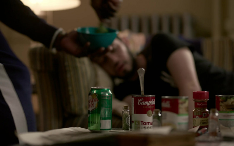 Canada Dry Ginger Ale Soda, Campbell's Tomato Soup and McCormick Ground Cumin in Flatbush Misdemeanors S01E10 Peace (